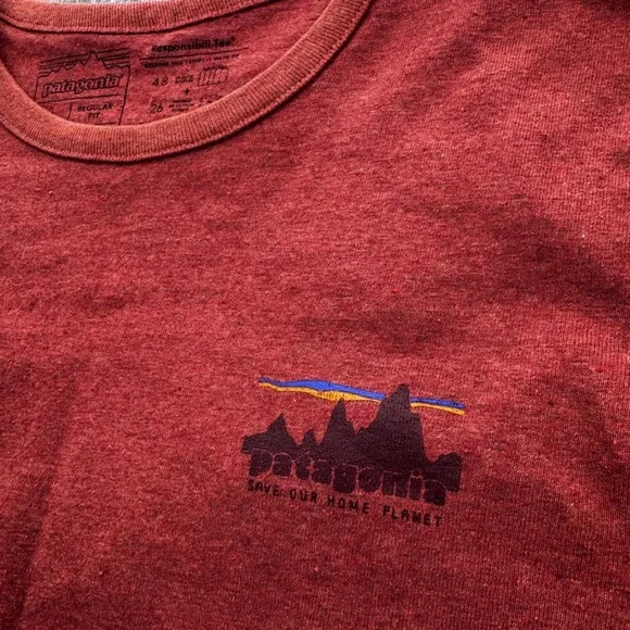 Patagonia Womens L/S '73 Skyline Responsibili-Tee Size L Rosehip Outdoor Graphic - Picture 7 of 11